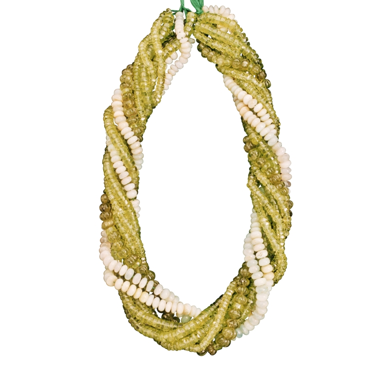 Lemon Topaz, White Coral Beads