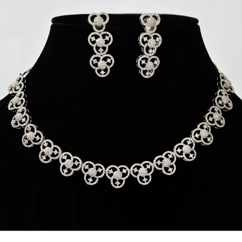 Gold Diamond Necklace Set NS007/...